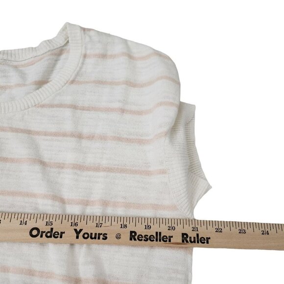 Torrid Womens Blouse 1X‎ White Multi Striped Slub Dolman Top Short Sleeve - Picture 9 of 10